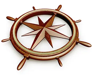 Navigation Concept Prints: 3D illustration of a navigation concept