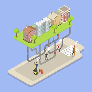 Urban Waste Management Prints: 3D Isometric Flat Vector Illustration of Sewer Network