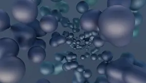 Minimalist 3D Rendering Prints: A 3D rendered image featuring clusters of fluid