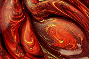 Smeared Red Orange Abstract Art Print