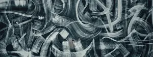 Prints of Abstract background with graffiti on the wall. Modern hipster banner with painting Contemporary Art Prints: Abstract Graffiti Print - Urban Art Background