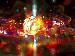 Computer Generated Fractals Prints: Abstract bright festive background - computer-generated image