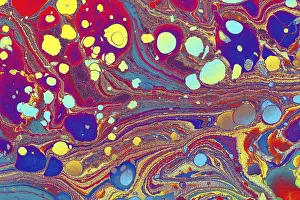 Digital Art Prints: Ebru Marble Print