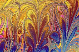 Full Frame Background Image Prints: Abstract creative marbling pattern for fabric