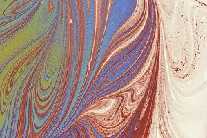Full Frame Background Image Prints: Abstract creative marbling pattern for fabric