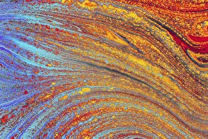 Full Frame Background Image Prints: Abstract creative marbling pattern for fabric