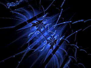 Digital Art Prints: Digital Art Print - Abstract Dark Fractal Background
