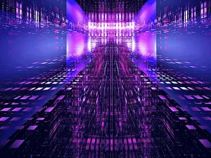 Computer Generated Background Prints: Abstract data science or high tech concept background - computer-generated 3d illustration