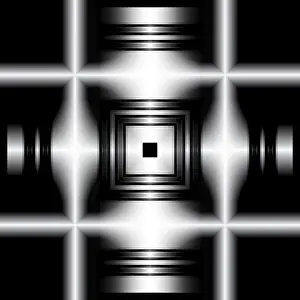 Digital Abstract Illustration Prints: Softly Lit Black and White 3D Print