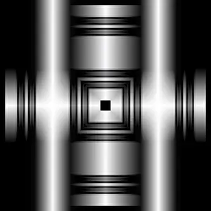 Digital Abstract Illustration Prints: Softly Lit Black and White 3D Print Art