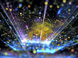Computer Generated Image Prints: Abstract fesitve blur - computer-generated image