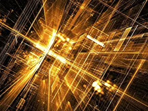 Abstract Future Technology Background Print - Fractal Art