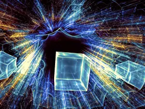 Fractal Background Prints: Abstract futuristic background - computer-generated image