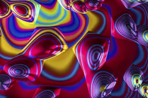 Digital Abstract Illustration Prints: Colourful Fractal Print - Geometric Background