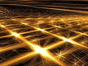 Artificial Lighting Effects Prints: Abstract golden background - computer-generated image