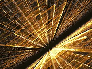 Futuristic Building Design Prints: Abstract golden background - computer-generated image