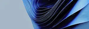 Abstract Blue Waves Prints: An abstract image featuring smooth