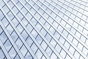 Uninhabited Construction Site Photo Prints: Abstract light blue architectural texture