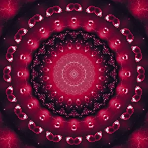 Abstract Radial Pattern Prints: Abstract magic radial pattern with transparent bubbles