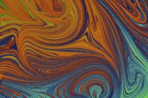 Full Frame Background Image Prints: Abstract marbling pattern for fabric