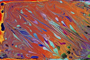 Full Frame Background Image Prints: Abstract marbling pattern for fabric