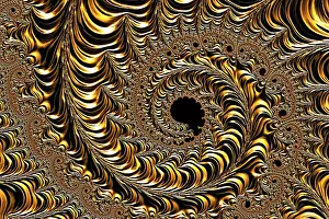 Fractal Geometry Pattern Prints: Abstract metallic background - computer-generated image