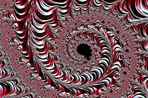 Digital Art Prints: Abstract Metallic Print - Fractal Geometry Background