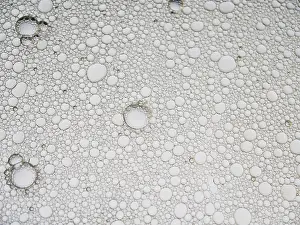 Dynamic Abstract Pattern Prints: An abstract pattern featuring numerous bubbles in varying sizes
