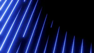 Abstract Design Prints: Abstract rendering featuring a pattern of white diagonal lines with a blue glow against a dark background