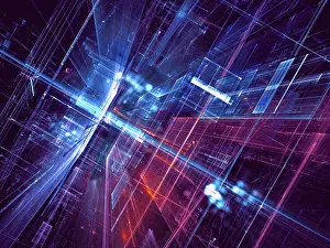 Modern Architecture Design Prints: Abstract science fiction or future technology background - computer-generated 3d illustration