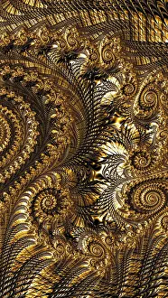 Fractal Art Prints: Abstract spiral ornament - computer-generated image