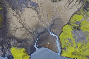 Open Air Water Body Views Prints: Abstract structures in the riverbed