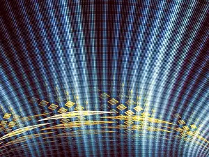 Fractal Art Design Prints: Abstract tech background - computer-generated image