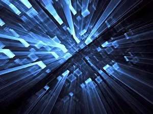 Abstract Technology Background Prints: Abstract technology background - computer-generated 3 d illustration
