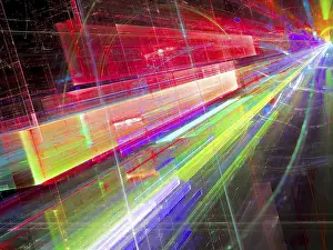 Abstract Technology Background Prints: Abstract technology background - computer-generated 3d illustration