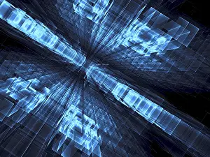 Abstract Technology Background Prints: Abstract technology or science fiction background - computer-generated 3d illustration