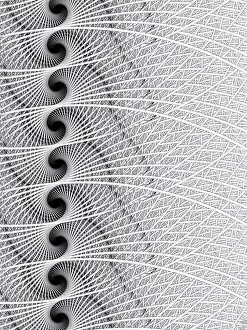 Computer Generated Fractals Prints: Abstract texture: twisted yarns and spirals computer-generated image
