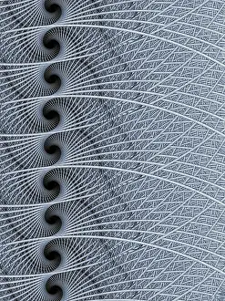 Abstract Fractal Geometry Prints: Abstract texture: twisted yarns and spirals computer-generated image