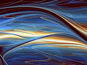 Fractal Art Design Prints: Abstract wavy background - computer-generated image