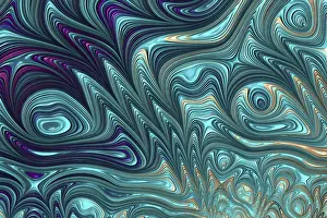 Fractal Geometry Design Prints: Abstract wavy background - computer-generated image