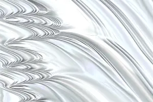 Fractal Background Prints: Abstract white wavy background - computer-generated image