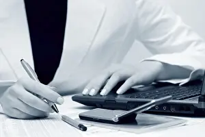 Female Manager In Office Prints: Accounting