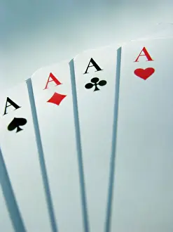 Winning Hand Of Cards Prints: Four aces