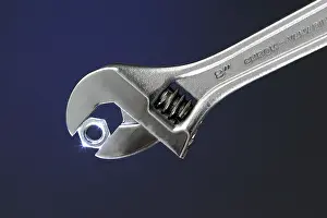 Adjustable Wrench Prints: Adjustable wrench with nut