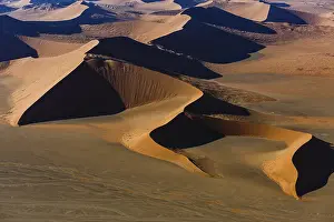 Sossusvlei National Park Prints: Aerial view, dune formation Devils Fork
