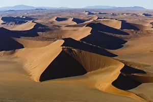 Sossusvlei National Park Namibia Prints: Aerial view, dune formation Devils Fork