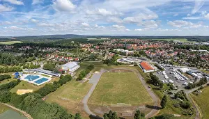 Germany Prints: Aerial View over Harzgerode Print