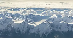Prints of Aerial view of the mountains Eiger, Monch and Jungfrau and the Great Aletsch Glacier at the back, Bernese Alps, Switzerland Aerial view of the mountains Eiger Heritage Site Prints: Aerial View of Eiger, Monch and Jungfrau Print