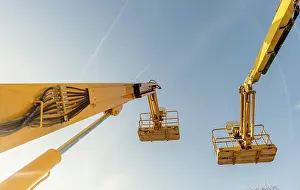 Empty Construction Site Prints: Aerial work platform