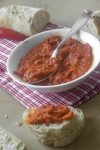 Bell Pepper Cuisine Prints: Ajvar and white bread